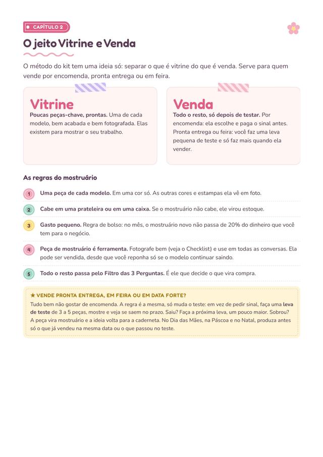 Página do guia: o jeito Vitrine e Venda
